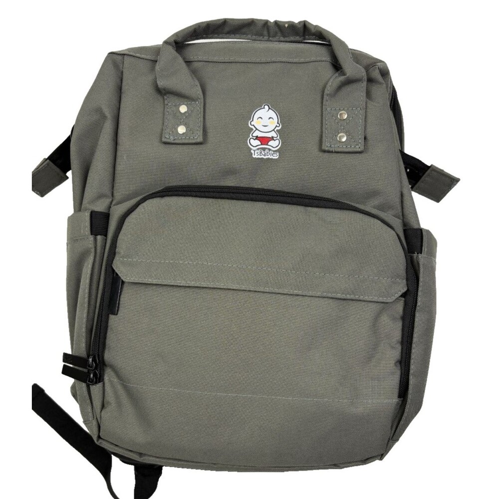 TS Babies Portable Baby Changing Station Diaper Bag Backpack Gray No Insert